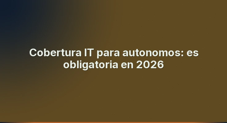 Cobertura IT para autonomos: es obligatoria en 2026